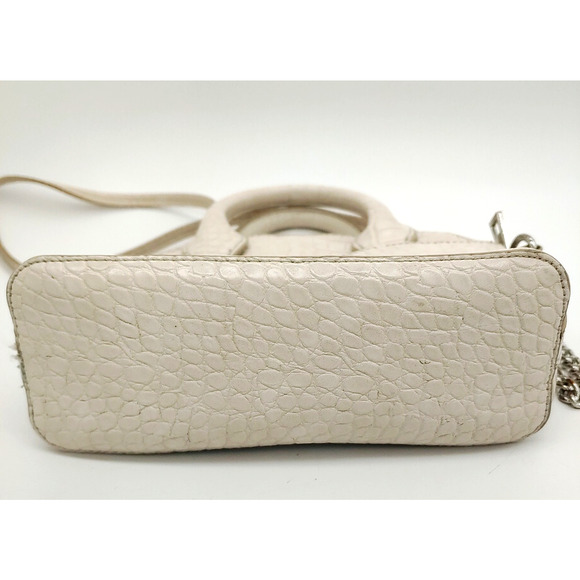 Zara Crossbody Mini Purse Ivory Faux Pebbled Leather Convertible Handbag - Picture 4 of 14